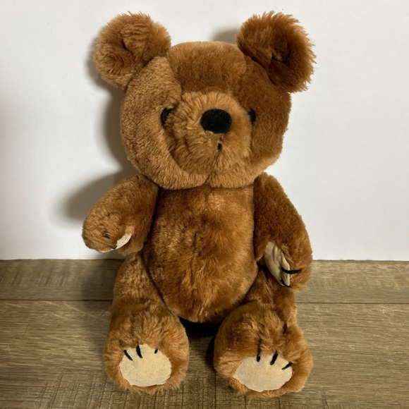 Vintage Dakin 12" Jointed Brown Teddy Bear Plush Stuffed Animal Poseable 1981 - Picture 2 of 6
